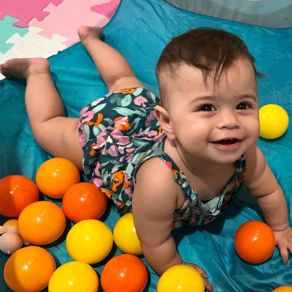 Bright Tropical Floral Romper - 9 months